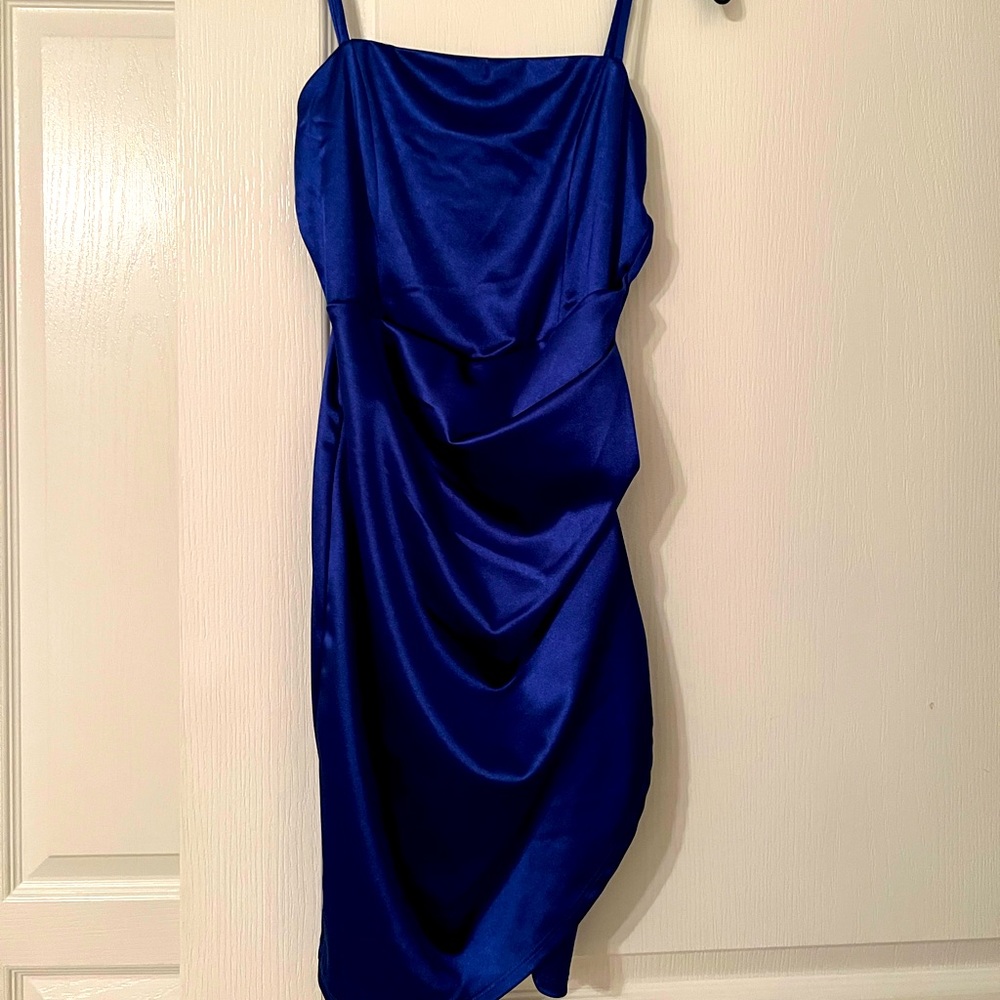 Gorgeous Sapphire Blue Silk special occasion dress